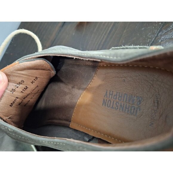 Johnston & Murphy Mens Ashby Gray Nubuck Lace-up Plain Toe/Pre-owned, Sz. 11M EU - Picture 7 of 8